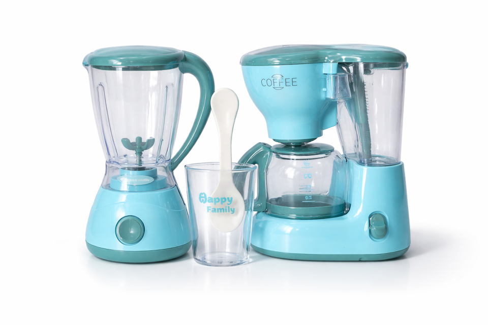 Happy Furniture Series – Oyuncak Mutfak Seti (3 Parça) - Kahve Makinesi - Blender - Ölçü Kabı