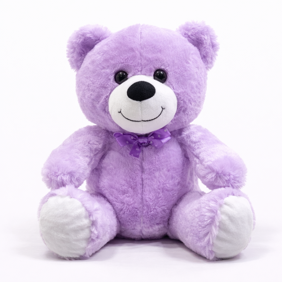 Mor Peluş Ayıcık – Sevgiliye Özel Kaliteli Peluş Oyuncak Ayı - 35CM - Sevgililer Günü Hediyesi 35CM