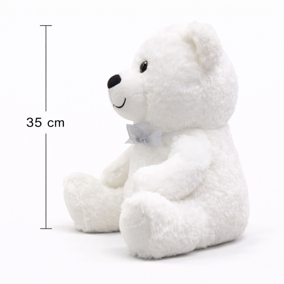 Beyaz Peluş Ayıcık – Sevgiliye Özel Kaliteli Peluş Oyuncak Ayı - 35CM - Sevgililer Günü Hediyesi 35CM