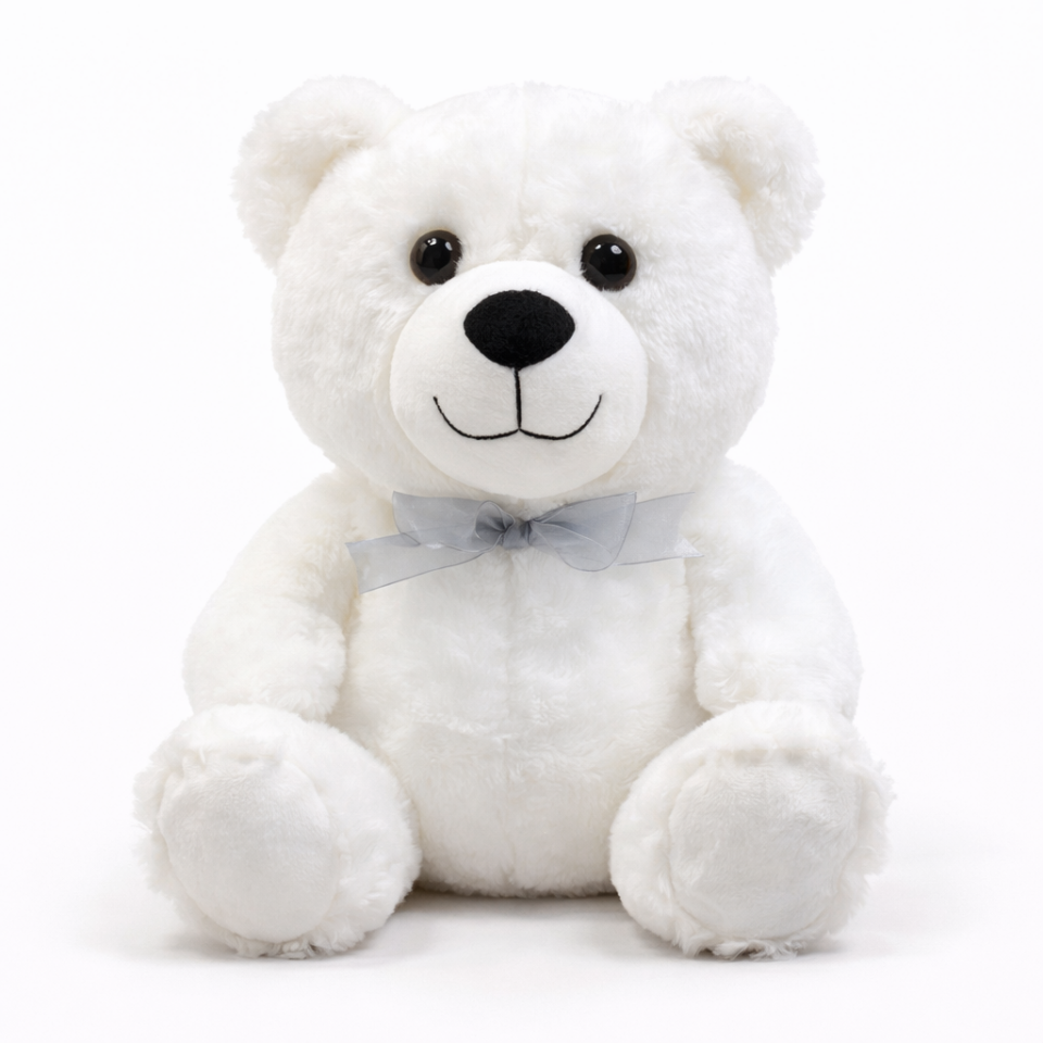 Beyaz Peluş Ayıcık – Sevgiliye Özel Kaliteli Peluş Oyuncak Ayı - 35CM - Sevgililer Günü Hediyesi 35CM