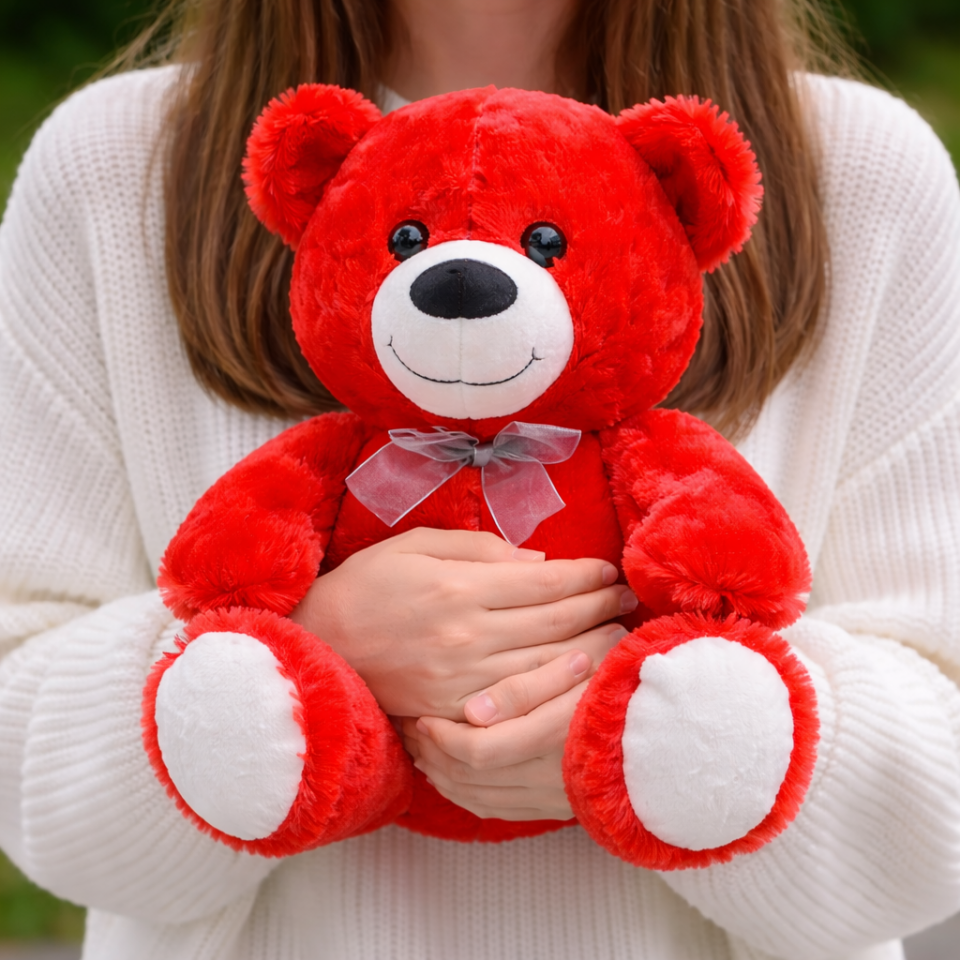 kırmızı Peluş Ayıcık – Sevgiliye Özel Kaliteli Peluş Oyuncak Ayı - 35CM - Sevgililer Günü Hediyesi 35CM
