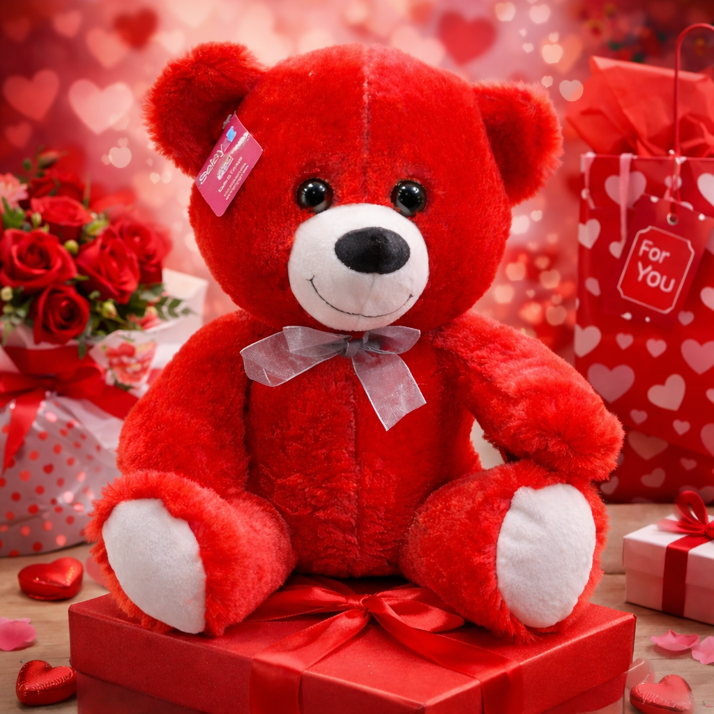 kırmızı Peluş Ayıcık – Sevgiliye Özel Kaliteli Peluş Oyuncak Ayı - 35CM - Sevgililer Günü Hediyesi 35CM