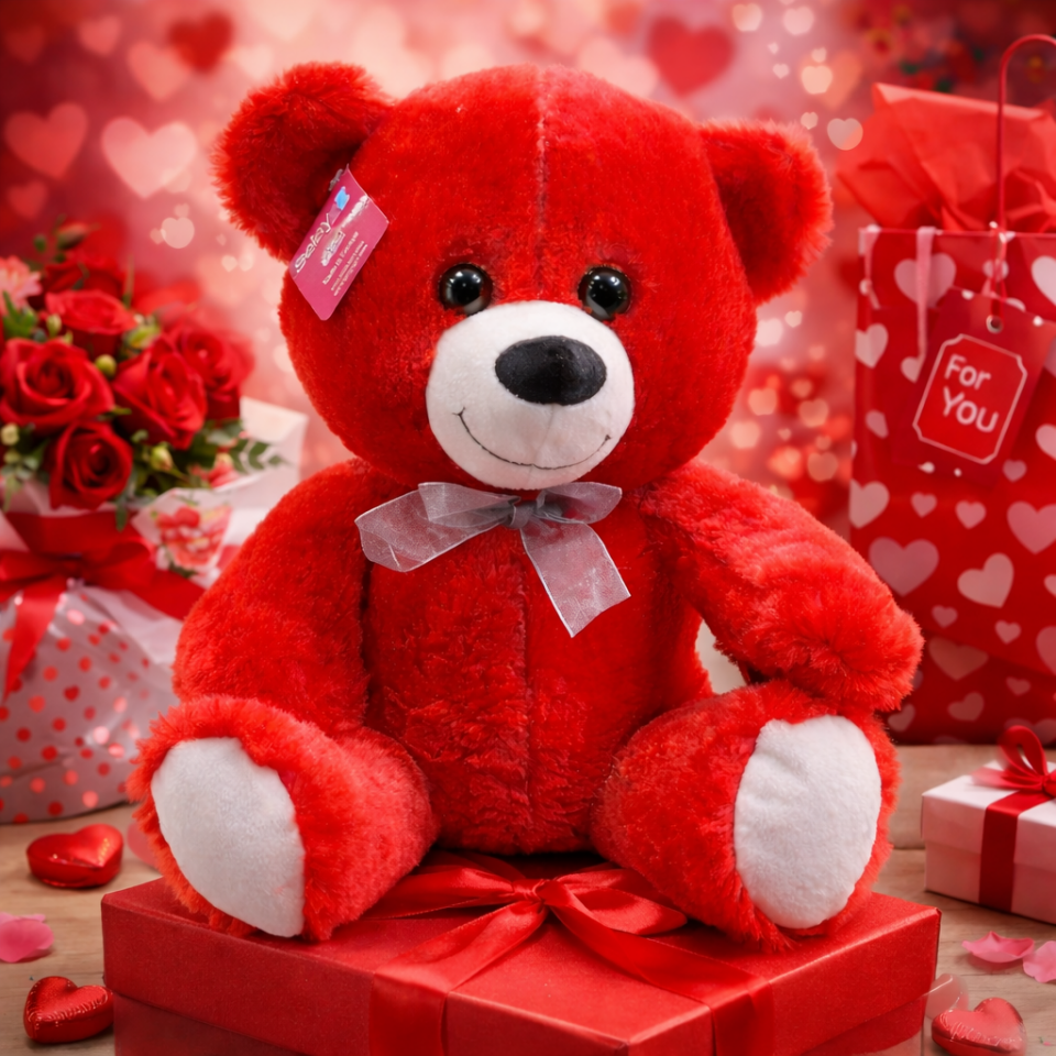 kırmızı Peluş Ayıcık – Sevgiliye Özel Kaliteli Peluş Oyuncak Ayı - 35CM - Sevgililer Günü Hediyesi 35CM