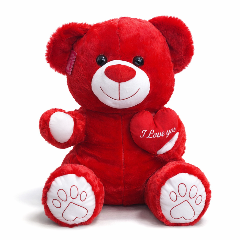 Büyük Boy Kırmızı Kalpli Peluş Ayıcık - Premium Yumuşak Dokulu Sevimli Peluş Ayı 60 CM