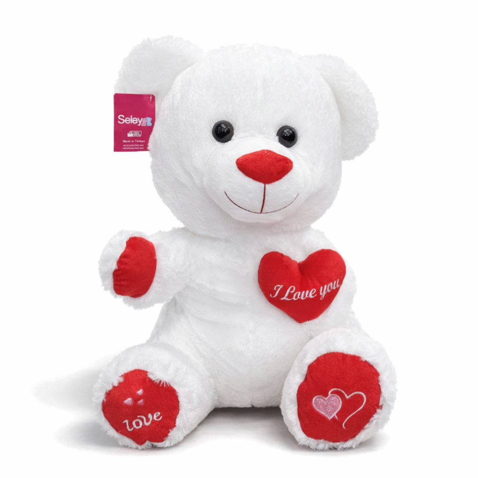 Büyük Boy Beyaz Kalpli Peluş Ayıcık - Premium Yumuşak Dokulu Sevimli Peluş Ayı 60 CM(Kopya)