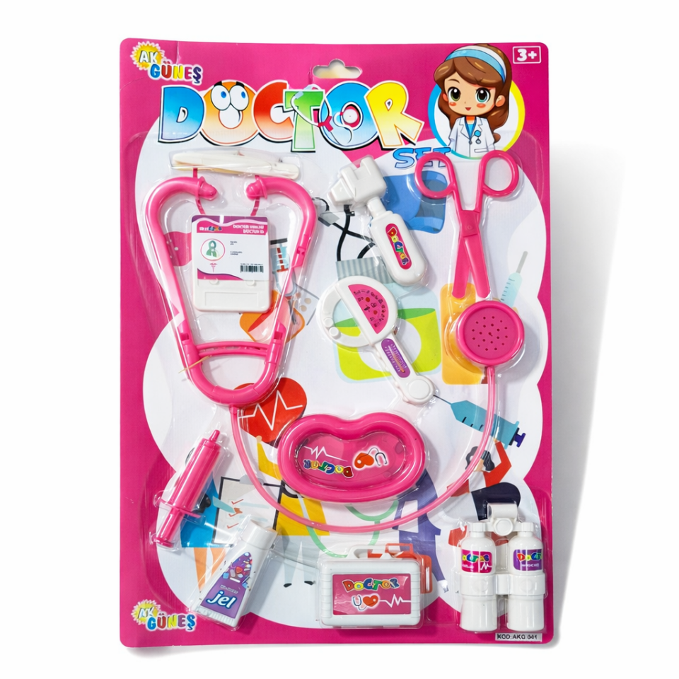 Çocuk Doktor Seti – 10 Parça - Pembe