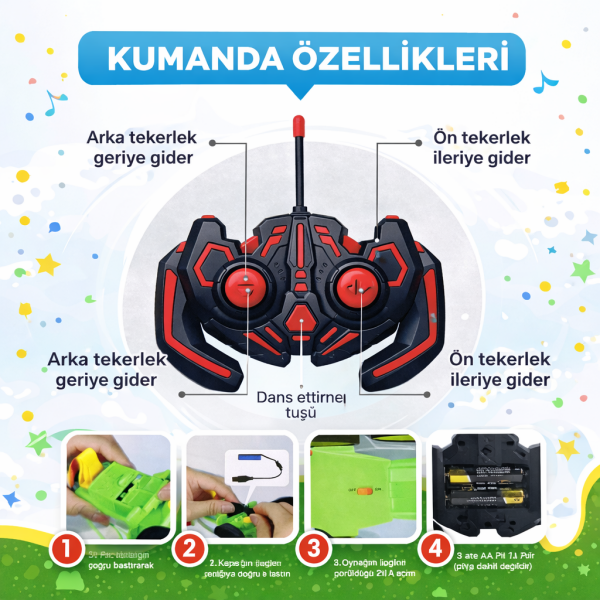 Dans Eden Çılgın Traktör - Kumandalı Yeşil