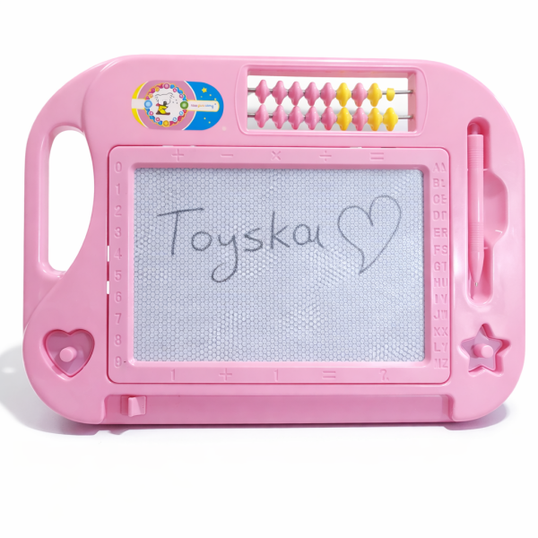 Manyetik Yaz-Sil Eğitim Tahtası - Eğitici ve Eğlenceli Pembe