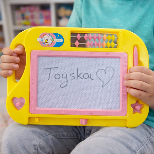 Manyetik Yaz-Sil Eğitim Tahtası - Eğitici ve Eğlenceli Sarı