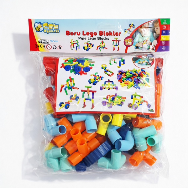 Eğitici Boru Lego Yapı Oyuncak Seti – 72 Parça
