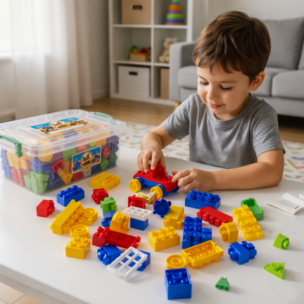 Eğitici Renkli Blok Oyuncak Seti –  ( 286 Parça Yapı Seti )