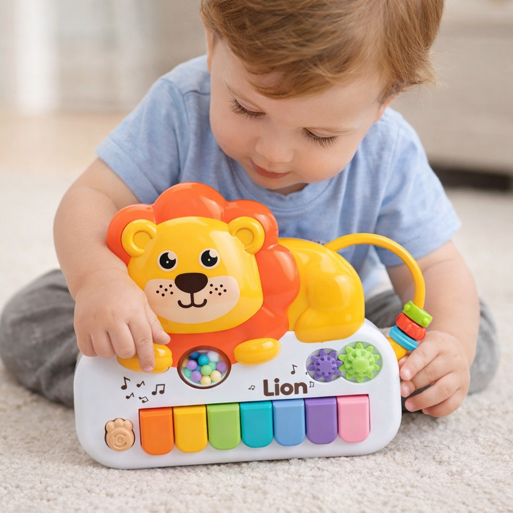 Eğitici Aslan Piyano Oyuncağı - Işıklı, Sesli -