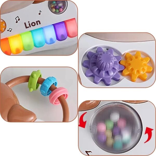 Eğitici Aslan Piyano Oyuncağı - Işıklı, Sesli -