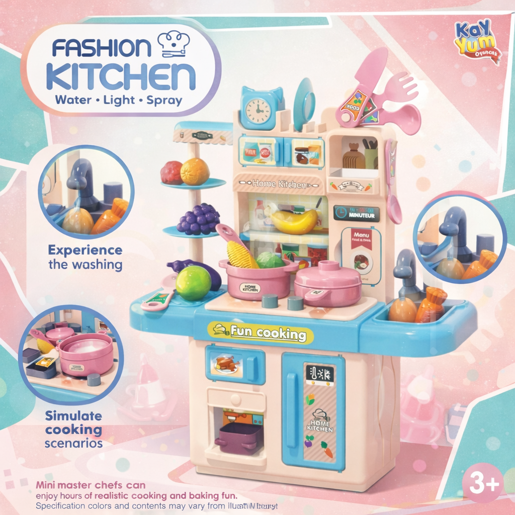 Buhar Çıkaran Işıklı Musluklu Mutfak Oyuncağı