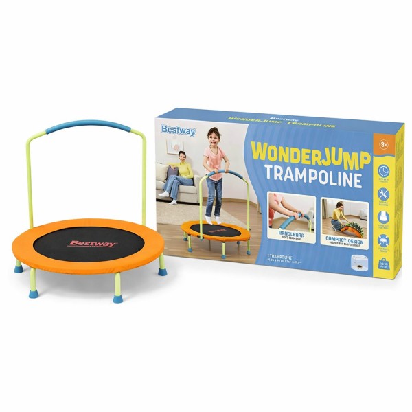 Mini Çocuk Trambolini – Tutma Kollu Güvenli Zıplama Trambolini 91CM x 96CM