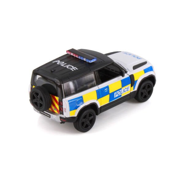 Kinsmart Land Rover Defender 110 Polis Arabası 1:36 13CM Die-Cast Metal Model Araba