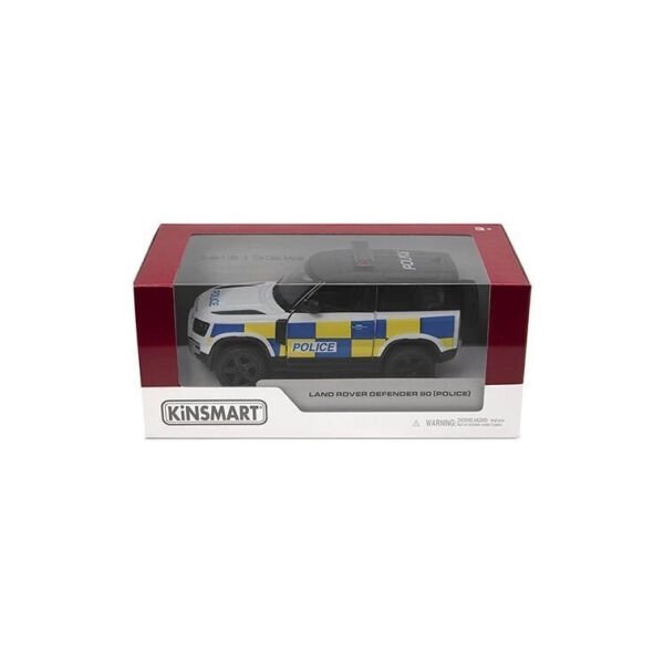 Kinsmart Land Rover Defender 110 Polis Arabası 1:36 13CM Die-Cast Metal Model Araba