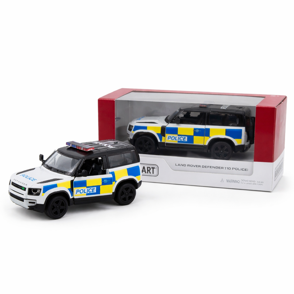 Land Rover Defender 110 Polis Arabası 1:36 13CM Die-Cast Metal Model Araba