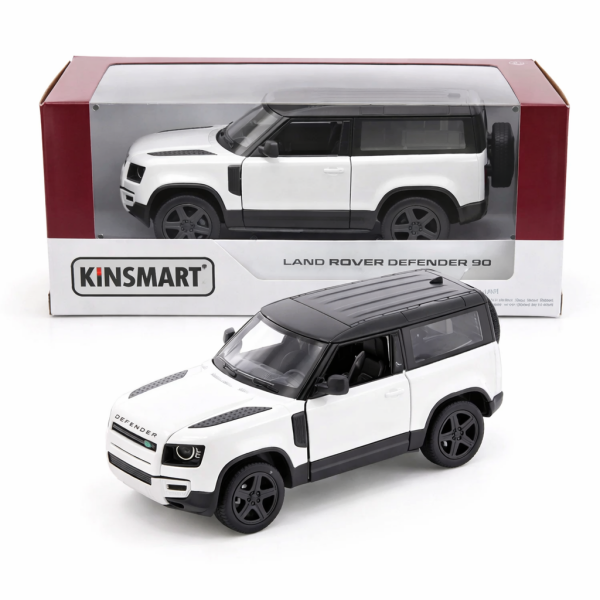 Kinsmart Land Rover Defender 90 Die Cast Model Araba 1:36 Lisanslı Beyaz