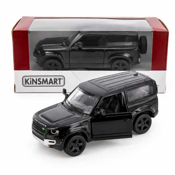 Kinsmart Land Rover Defender 90 Die Cast Model Araba 1:36 Lisanslı Siyah