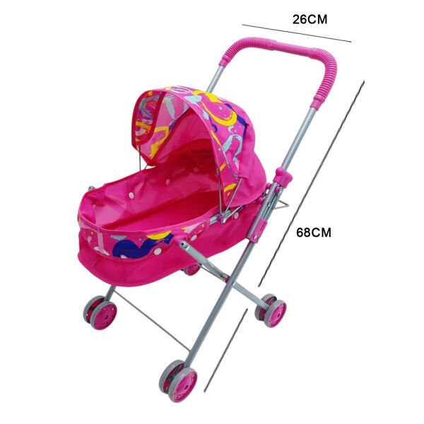 Katlanabilir Gölgelikli Oyuncak Bebek Arabası - Oyuncak Puset