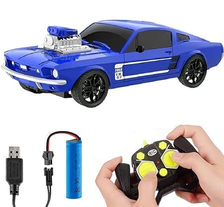 V8 GT1968 Uzaktan Kumandalı Araba 1:16 Şarjlı RC Araba Mavi