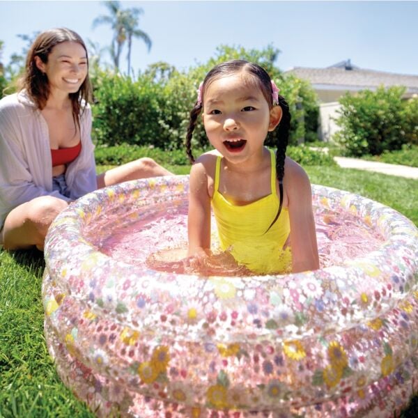 3 Boğumlu Çiçek Desenli Bebek Havuzu 86x25cm