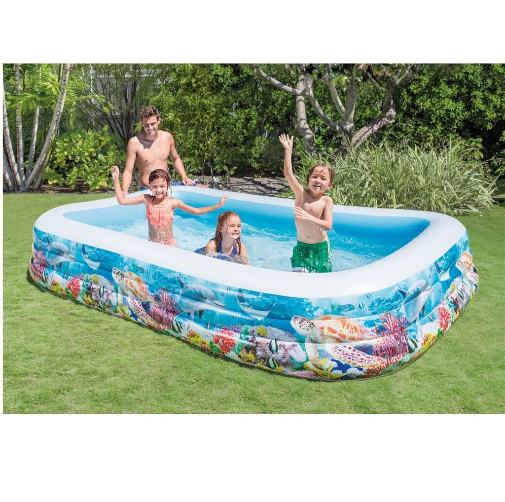 Intex Balık Desenli Şeffaf Aile Havuzu 305x183x56 cm