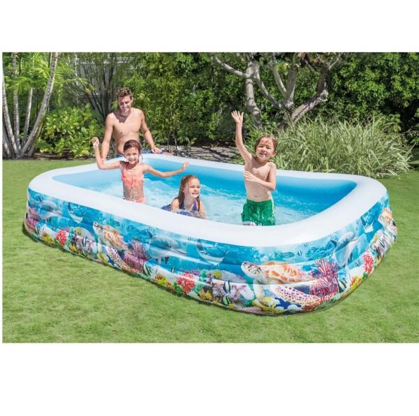Balık Desenli Şeffaf Aile Havuzu 305x183x56 cm.