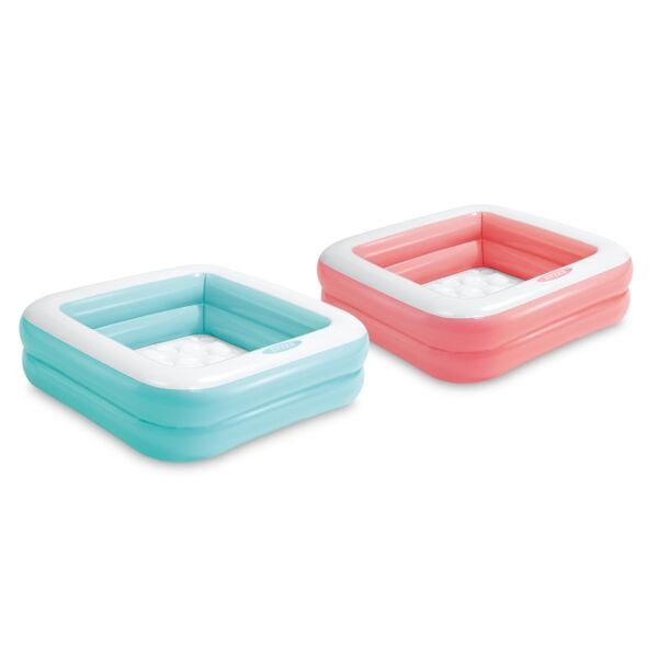 Şişme Taban Mini Kare Havuz 86x86x25 cm Pembe