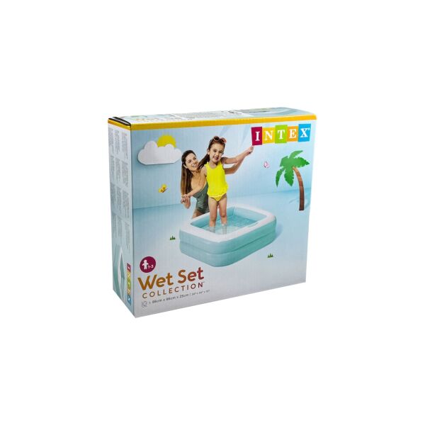 Şişme Taban Mini Kare Havuz 86x86x25 cm Mavi