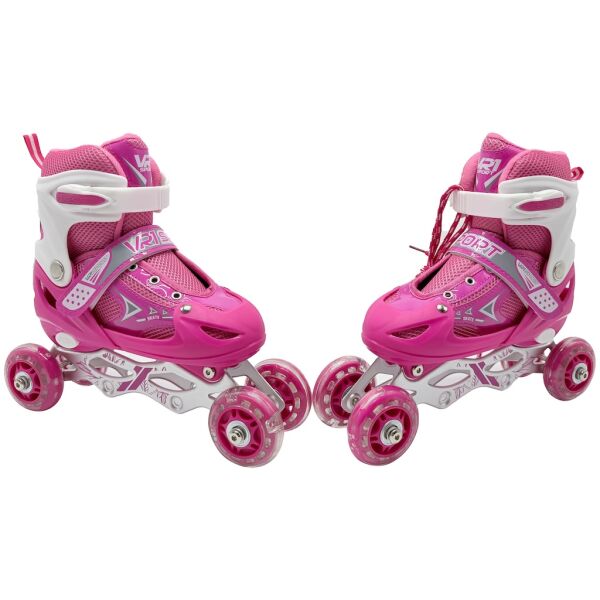 Vardem Işıklı Ayarlanabilir (Alıştırma ve Sıralı) Paten S (30-33) Pembe
