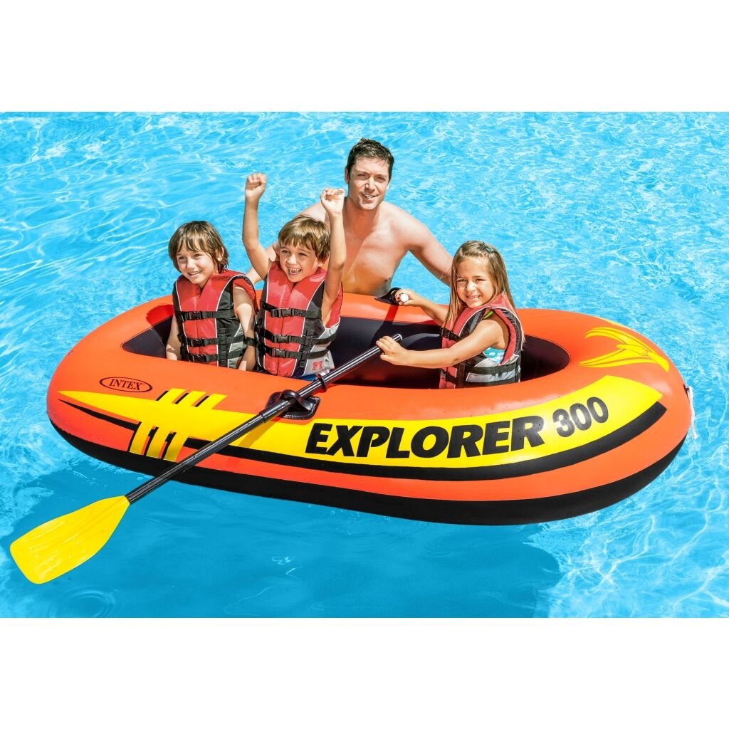 Intex Explorer Üç Kişilik Bot 300 Set (Kürek-Pompa dahil) 211x117x41 cm