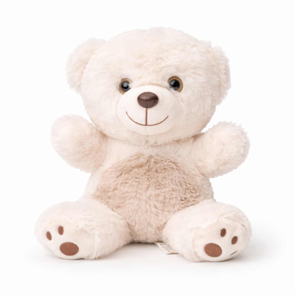 Sevimli Peluş Ayı - Yumuşak Ayıcık - 25CM Beyaz