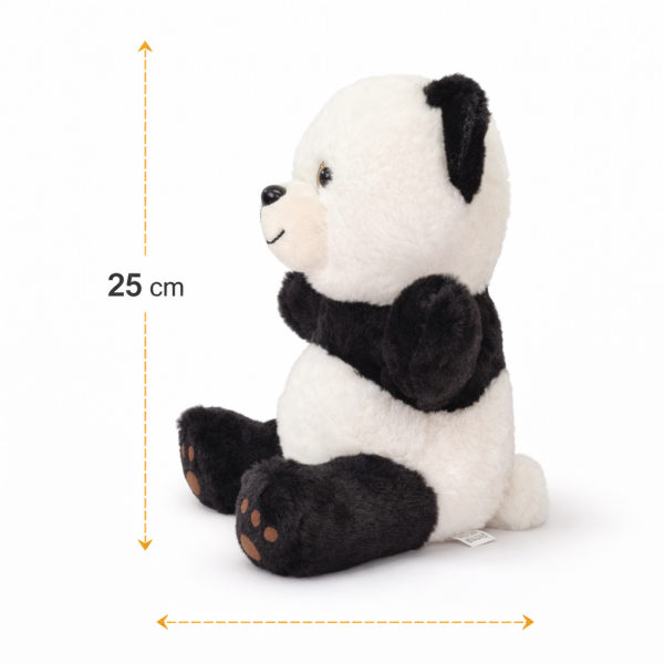 Sevimli Peluş Ayı - Yumuşak Ayıcık - 25CM Siyah Beyaz