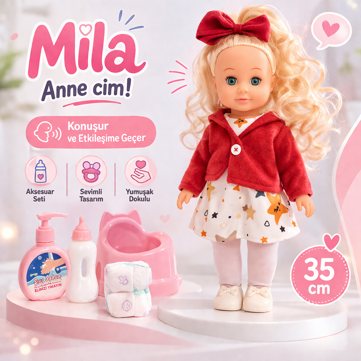 Mila Altını Islatan Bebek (35 cm)