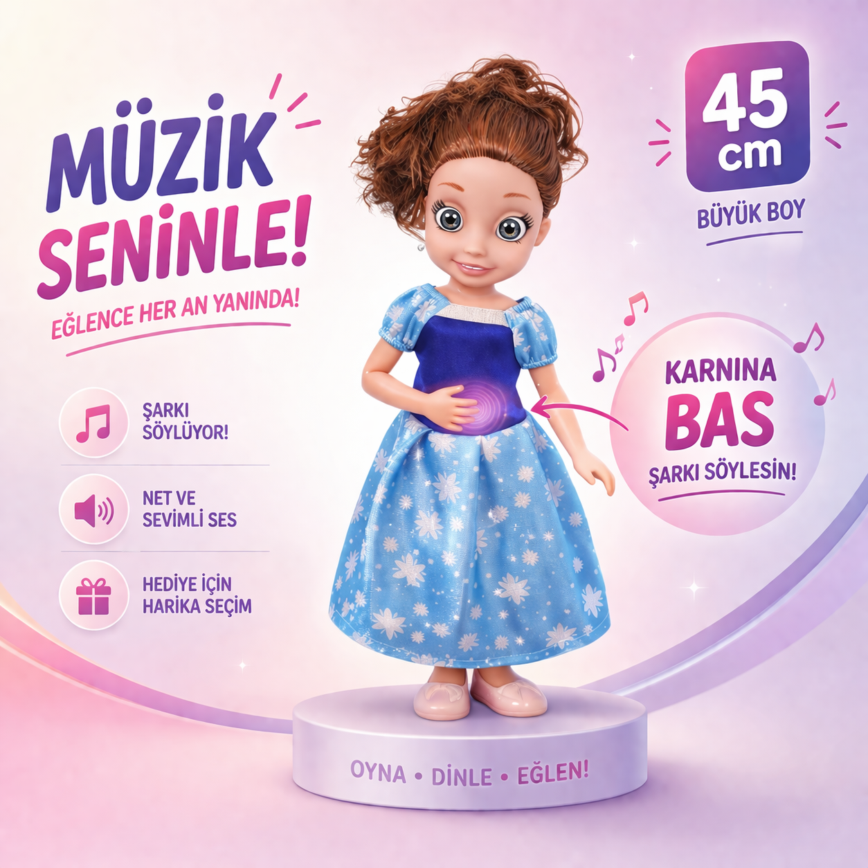Lena Snowy Baby - Melodi Prenses Bebek (45 cm)