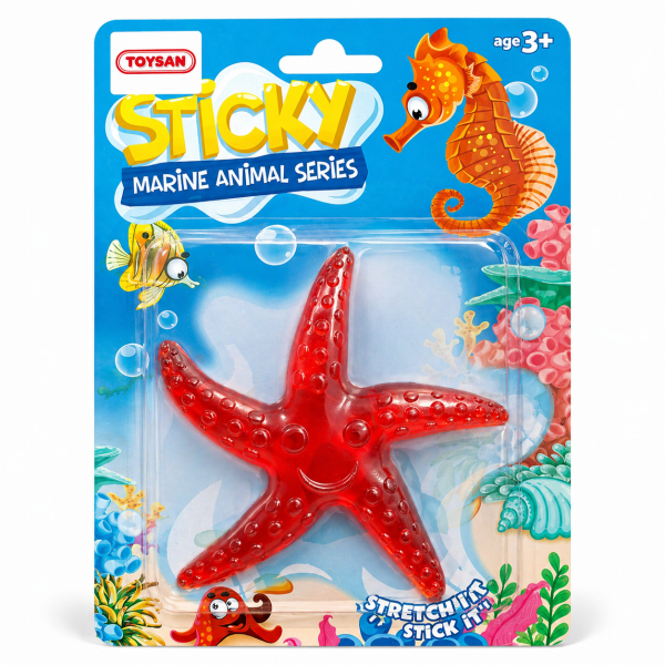 Yapışkan Stretch Deniz Yıldızı Oyuncağı Kırmızı