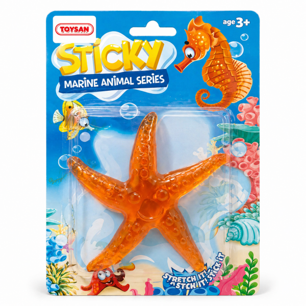 Yapışkan Stretch Deniz Yıldızı Oyuncağı Turuncu