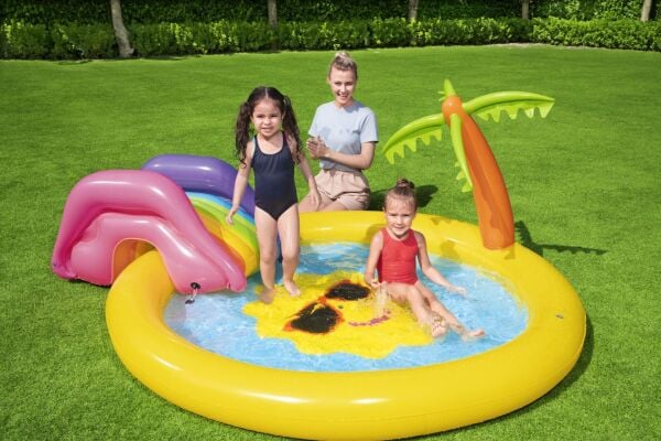 Bestway  ŞİŞME HAVUZ KAYDIRAKLI GUNESL DESENLİ 237CMX201