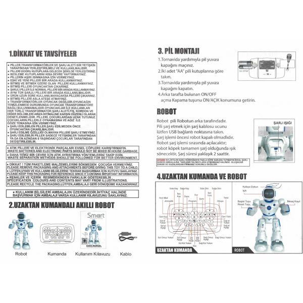 Uzaktan Kumandalı Akıllı Büyük Robot