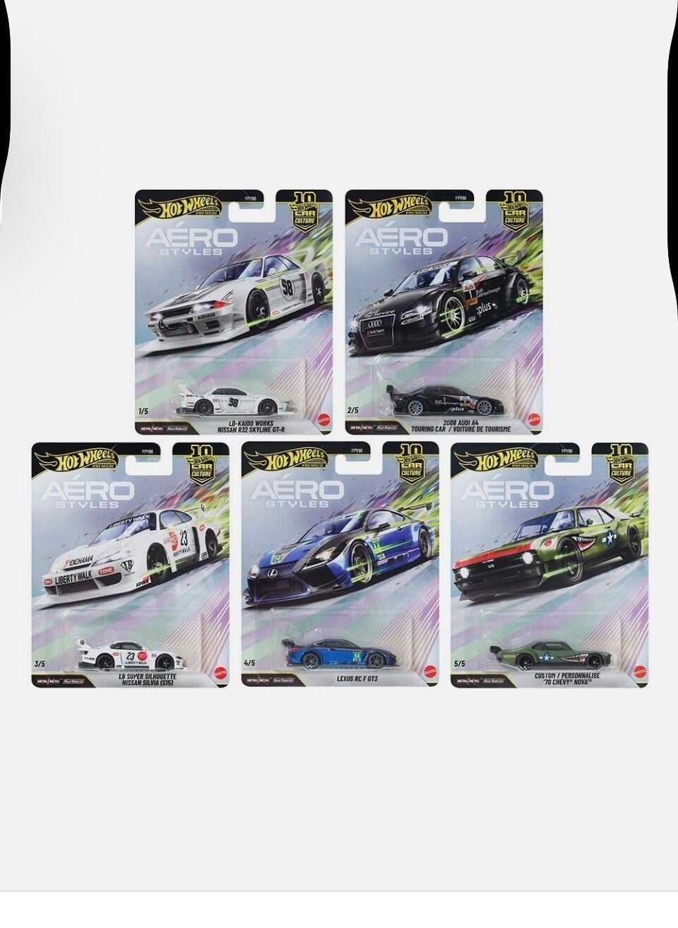 Hot Wheels 2026 Car Culture U Case - Areo Style - 5 Cars Set, FPY86-961U
