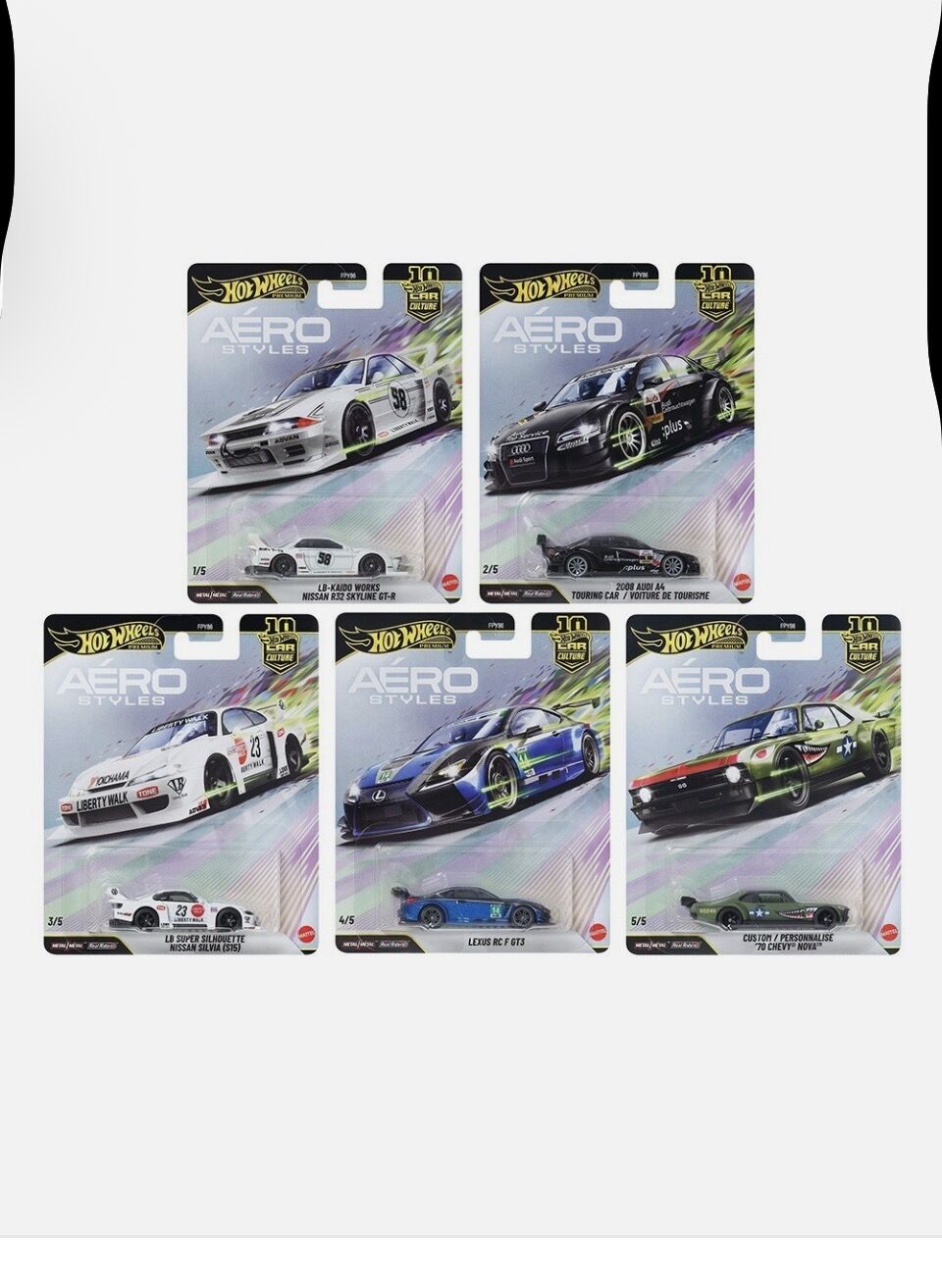 Hot Wheels 2026 Car Culture U Case - Areo Style - 5 Cars Set, FPY86-961U
