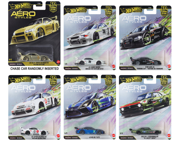 Hot Wheels 2026 Car Culture U Case - Areo Style - 5 Cars Set, FPY86-961U