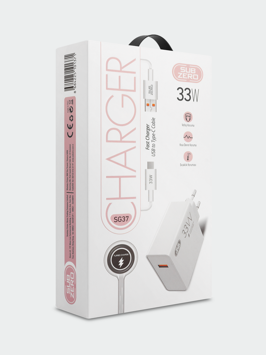 Subzero SG37 33W Turbo Hızlı Şarj Adaptörü Type-C