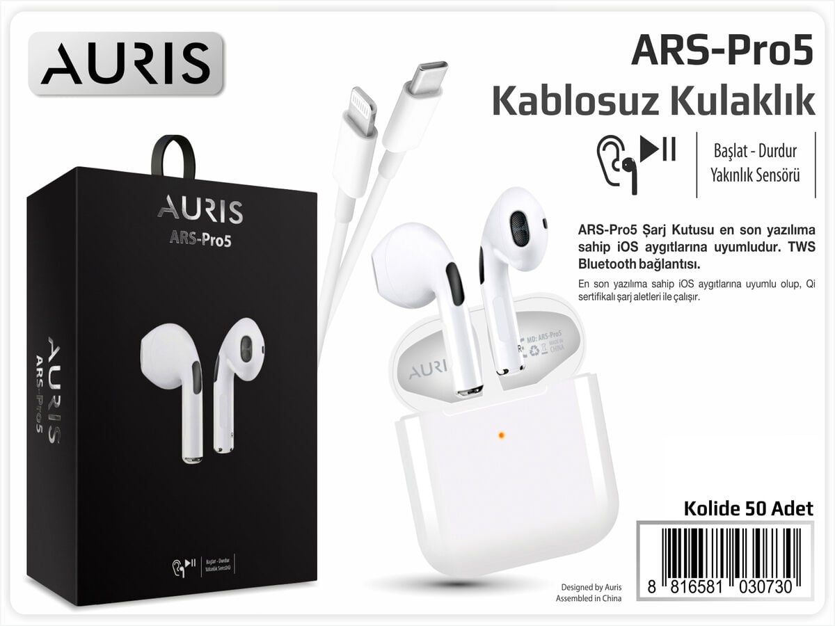 Auris Ars Air 5 Pro TWS Kablosuz Bluetooth Kulak İçi Kulaklık