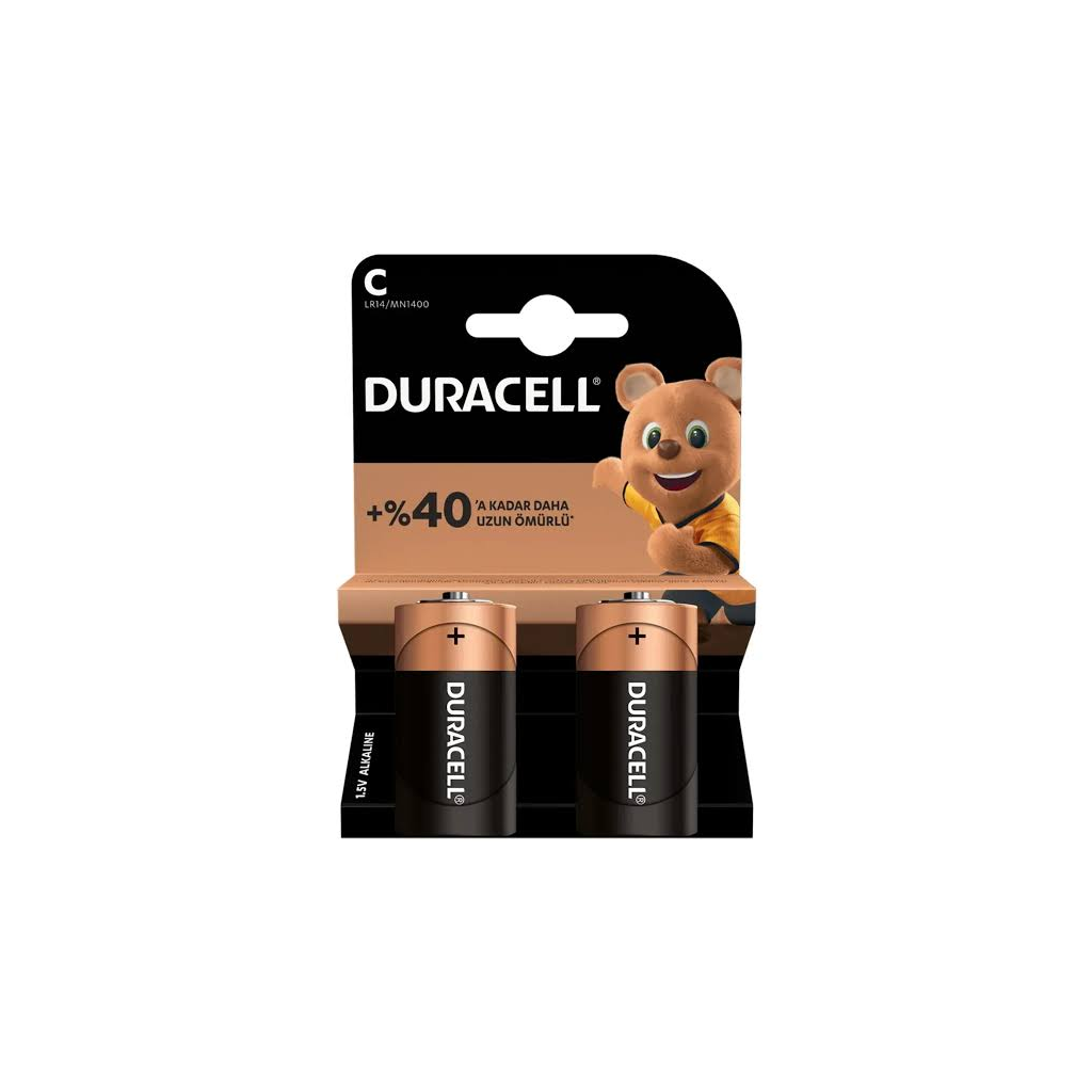 Duracell C Orta Boy Alkalin Pil 2'li Paket