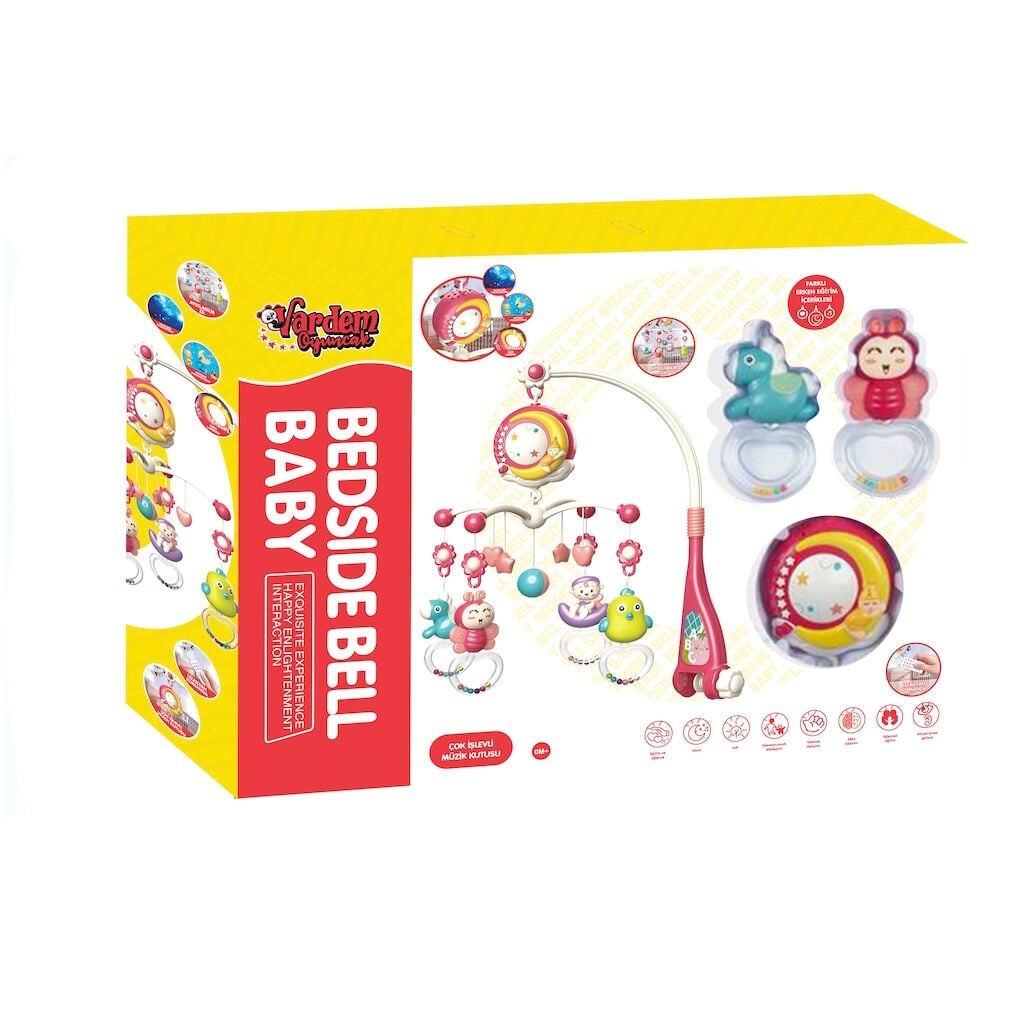 Vardem Işıklı Müzikli Kumandalı Kırmızı Bebek Yatak Oyuncağı - BİB-648A-54