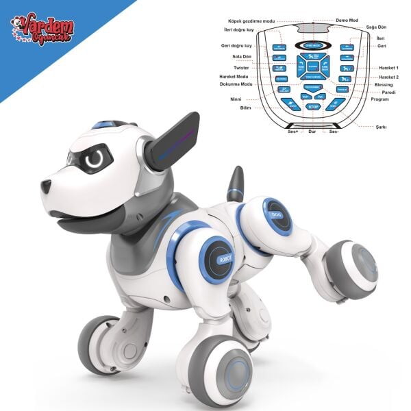 Vardem G55 Uzaktan Kumandalı Şarjlı İnteraktif Robot Köpek – Müzikli ve Işıklı