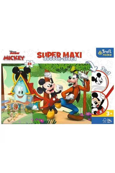 Trefl 24 Parça Puzzle Disney Süper Maxi Mickey Mouse 3in1 (60x40cm)